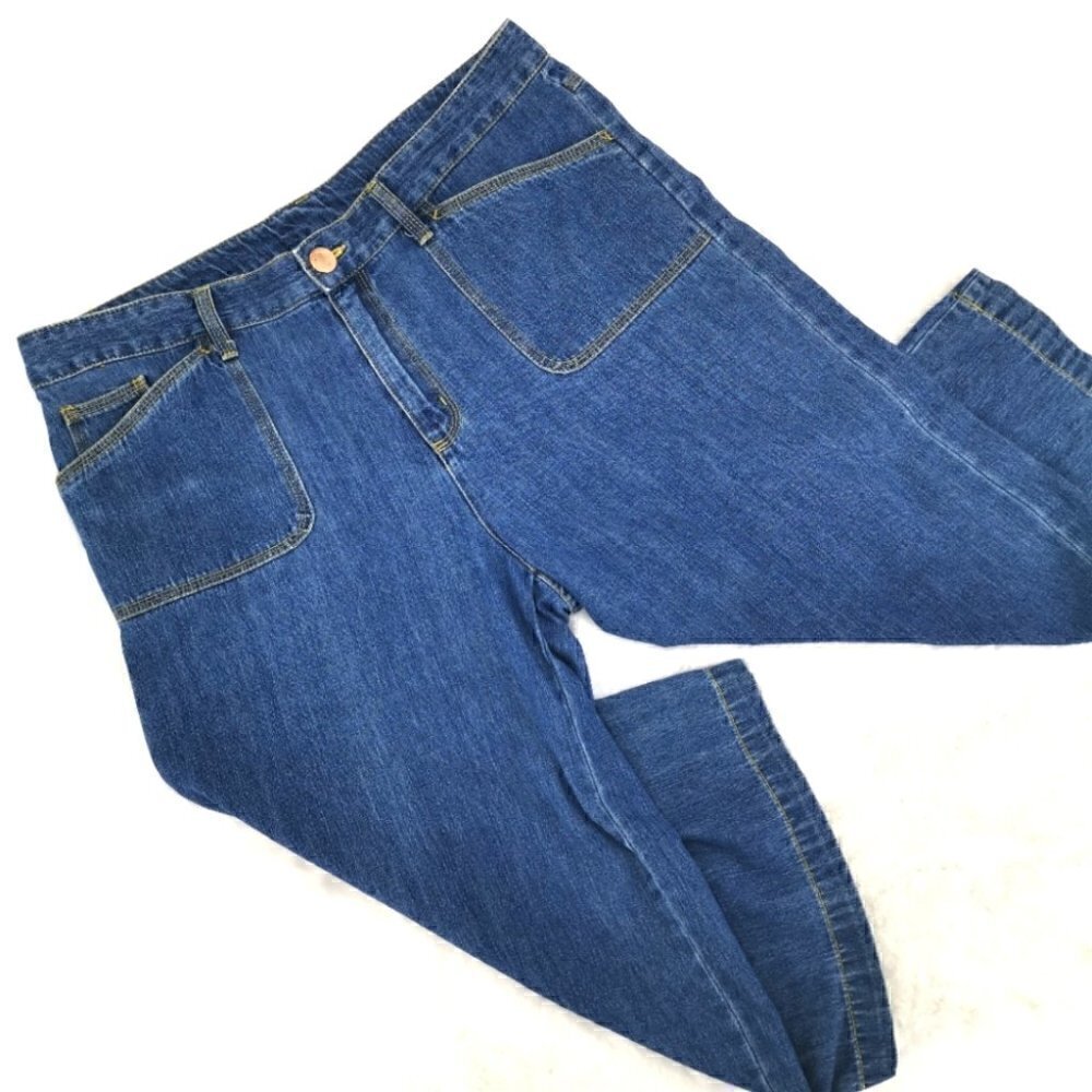 Bill Blass Vtg Women's 12 Mid Blue Cotton Capris
